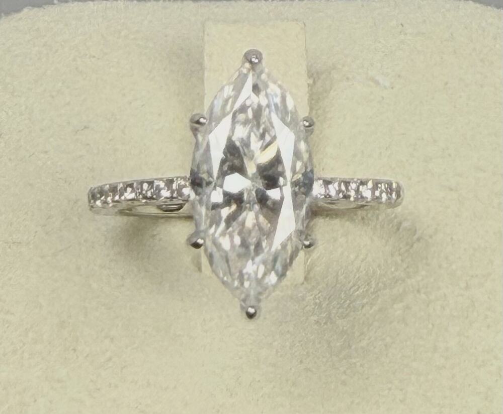 Genuine Moissanite Ring 3 CT Size 8 GRA Certified S925